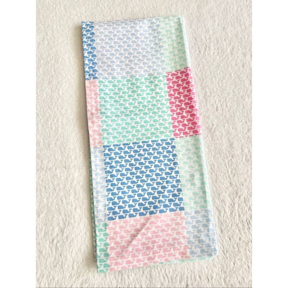 Pastel color Vineyard Vines - whale patch placemat/ decorative dish cloth - 17 1